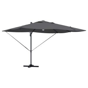Parasol Ogrodowy Antracytowy Składany z Podstawą Na Taras Ogród LED 952731 Parasol Ogrodowy Antracytowy Składany z Podstawą Na Taras Ogród LED 952731