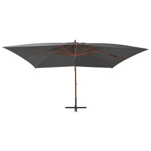 Parasol Ogrodowy Antracytowy z Podstawą Składany Na Taras Balkon 400×300 cm 941529 Parasol Ogrodowy Antracytowy z Podstawą Składany Na Taras Balkon 400×300 cm 941529