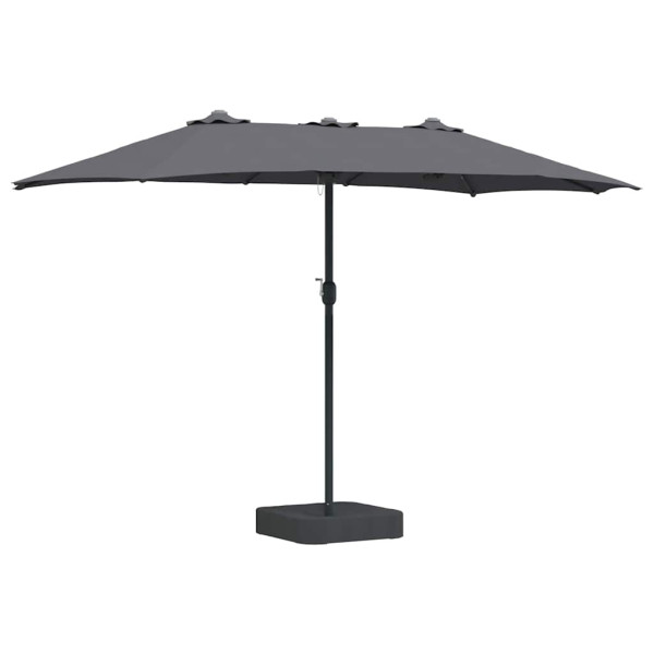 Parasol Ogrodowy Antracytowy z Podstawą Składany Na Taras Balkon 940672