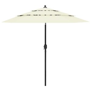 Parasol ogrodowy Beż 2.5 m vidaXL 593822 Parasol ogrodowy Beż 2.5 m vidaXL 593822