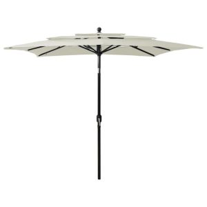 Parasol ogrodowy Beż 2.5 x 2.5 m vidaXL 594035 Parasol ogrodowy Beż 2.5 x 2.5 m vidaXL 594035