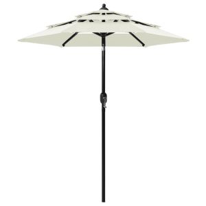 Parasol ogrodowy Beż 2 m vidaXL 593853 Parasol ogrodowy Beż 2 m vidaXL 593853