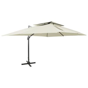 Parasol ogrodowy Beż 300 x 400 cm vidaXL 594034 Parasol ogrodowy Beż 300 x 400 cm vidaXL 594034