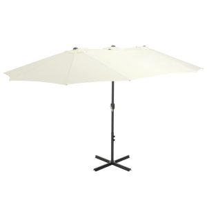 Parasol ogrodowy Beż vidaXL 591562