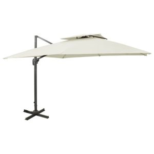 Parasol ogrodowy Biały 300 x 300 cm vidaXL 594105 Parasol ogrodowy Biały 300 x 300 cm vidaXL 594105