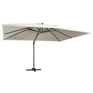 Parasol ogrodowy Biały 400 x 300 cm (7 x 5 cm) vidaXL 591739 Parasol ogrodowy Biały 400 x 300 cm (7 x 5 cm) vidaXL 591739