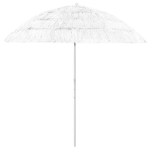Parasol Ogrodowy Biały Plażowy w Hawajskim Stylu 240 cm 943493 Parasol Ogrodowy Biały Plażowy w Hawajskim Stylu 240 cm 943493