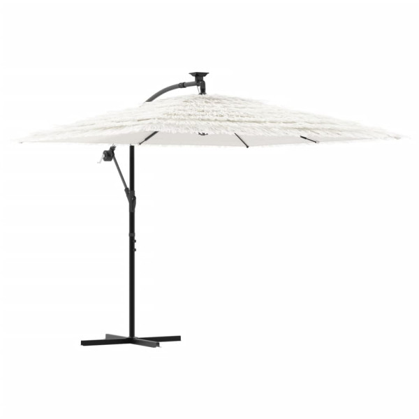 Parasol Ogrodowy Biały z Podstawą Składany Na Taras Balkon Ogród 941542