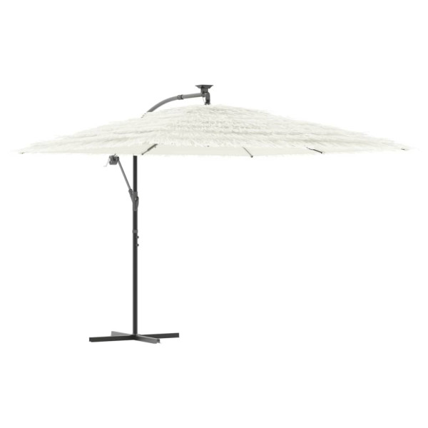 Parasol Ogrodowy Biały z Podstawą Składany Na Taras Balkon Ogród 941468