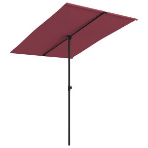 Parasol Ogrodowy Bordowy Na Słupku Składany Na Taras Ogród 2×1,5 m 945813 Parasol Ogrodowy Bordowy Na Słupku Składany Na Taras Ogród 2×1,5 m 945813