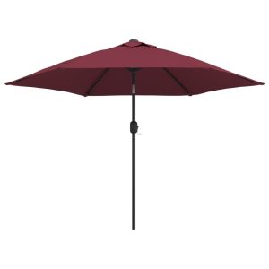 Parasol Ogrodowy Bordowy Składany Na Słupku z Oświetleniem 300 cm 938908 Parasol Ogrodowy Bordowy Składany Na Słupku z Oświetleniem 300 cm 938908
