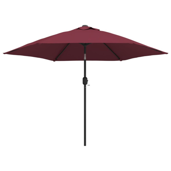 Parasol Ogrodowy Bordowy Składany Na Słupku z Oświetleniem 300 cm 938908