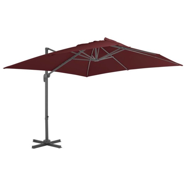 Parasol Ogrodowy Bordowy Składany z Podstawą Na Taras Ogród 400x300 cm 943533