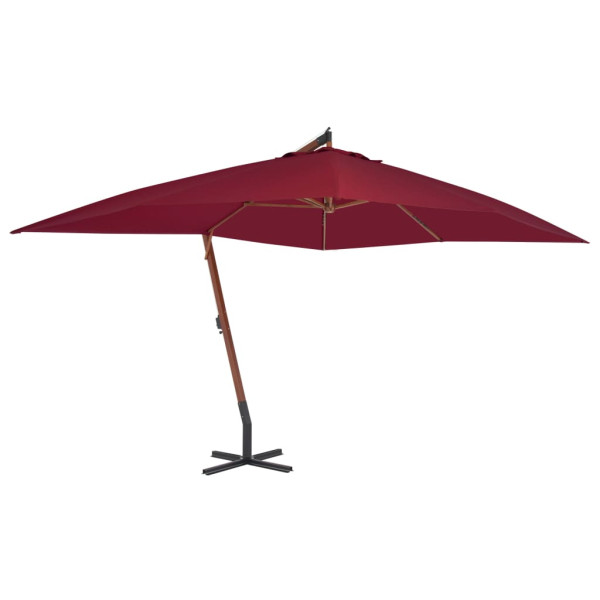 Parasol Ogrodowy Bordowy Składany z Podstawą Na Taras Ogród 400x300 cm 941526