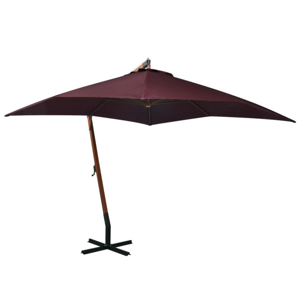 Parasol Ogrodowy Bordowy z Podstawą Składany Na Taras Balkon Ogród 3x3 m 943598