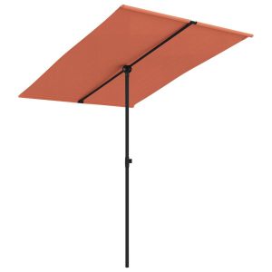 Parasol ogrodowy Brąz 200 x 150 cm vidaXL 591812 Parasol ogrodowy Brąz 200 x 150 cm vidaXL 591812