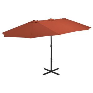 Parasol ogrodowy Brąz vidaXL 591673 Parasol ogrodowy Brąz vidaXL 591673