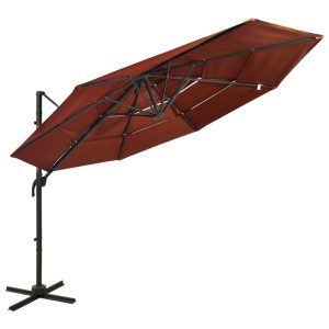 Parasol ogrodowy Brąz vidaXL 593859 Parasol ogrodowy Brąz vidaXL 593859