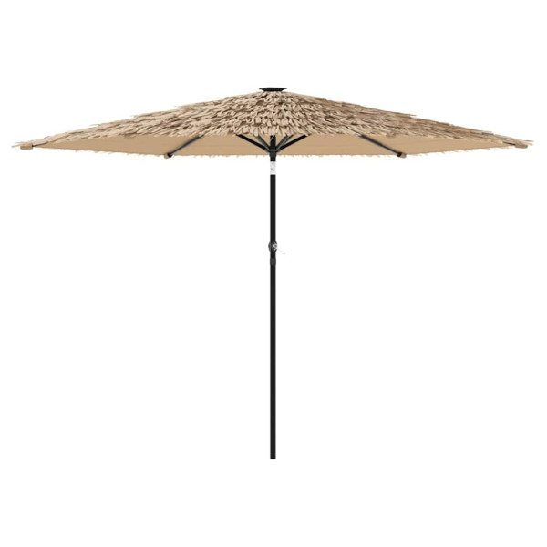 Parasol Ogrodowy Brązowy Na Słupku Składany Na Taras Ogród Balkon LED 945831