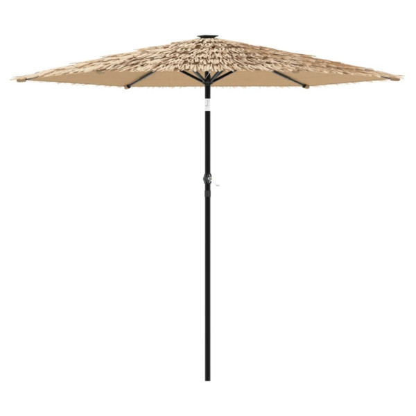 Parasol Ogrodowy Brązowy Na Słupku Składany Na Taras Ogród Balkon LED 945807