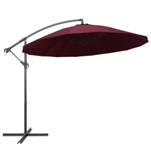 Parasol Ogrodowy Burgundowy z Podstawą Składany Na Taras Balkon Ogród 3 m 941496 Parasol Ogrodowy Burgundowy z Podstawą Składany Na Taras Balkon Ogród 3 m 941496