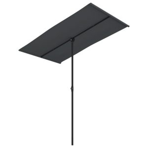 Parasol ogrodowy Czarny 180 x 110 cm vidaXL 591738 Parasol ogrodowy Czarny 180 x 110 cm vidaXL 591738