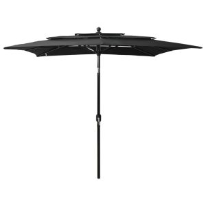 Parasol ogrodowy Czarny 2.5 x 2.5 m vidaXL 594108 Parasol ogrodowy Czarny 2.5 x 2.5 m vidaXL 594108
