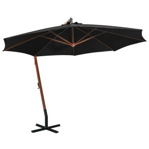 Parasol ogrodowy Czarny 3.5 x 2.9 m vidaXL 594100 Parasol ogrodowy Czarny 3.5 x 2.9 m vidaXL 594100