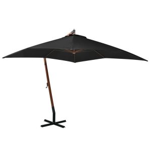 Parasol ogrodowy Czarny 3 x 3 m vidaXL 594064 Parasol ogrodowy Czarny 3 x 3 m vidaXL 594064