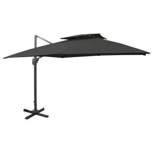 Parasol ogrodowy Czarny 300 x 300 cm vidaXL 594077 Parasol ogrodowy Czarny 300 x 300 cm vidaXL 594077