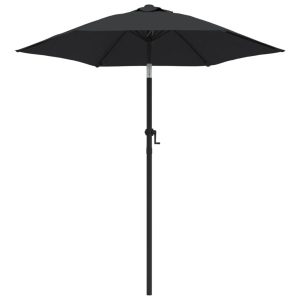 Parasol Ogrodowy Czarny Na Słupku Składany Na Taras Ogród 200 x 224 cm 939031 Parasol Ogrodowy Czarny Na Słupku Składany Na Taras Ogród 200 x 224 cm 939031