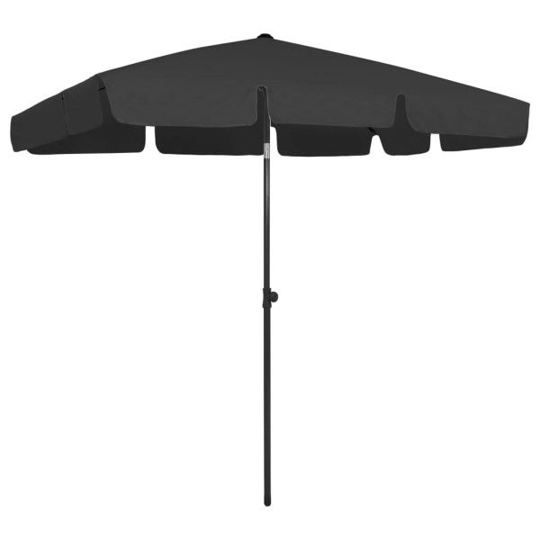 Parasol Ogrodowy Czarny Na Słupku Składany Na Taras Ogród 200x125 cm 945804