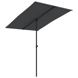 Parasol Ogrodowy Czarny Na Słupku Składany Na Taras Ogród 2×1,5 m 945788 Parasol Ogrodowy Czarny Na Słupku Składany Na Taras Ogród 2×1,5 m 945788