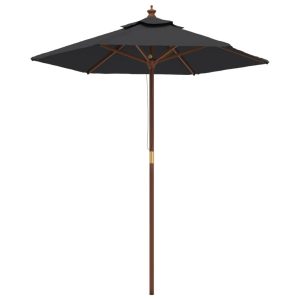 Parasol Ogrodowy Czarny Na Słupku Składany Na Taras Ogród Balkon 196×231 cm 942677 Parasol Ogrodowy Czarny Na Słupku Składany Na Taras Ogród Balkon 196×231 cm 942677
