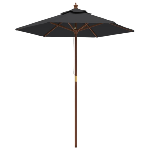 Parasol Ogrodowy Czarny Na Słupku Składany Na Taras Ogród Balkon 196x231 cm 942677