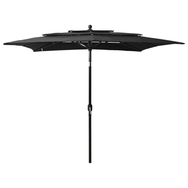 Parasol Ogrodowy Czarny Składany Na Słupku Na Taras Ogród Balkon 2,5x2,5 m 945855