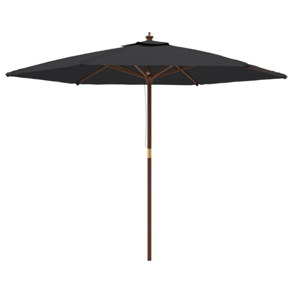 Parasol Ogrodowy Czarny Składany Na Słupku Na Taras Ogród Balkon 299x240 cm 938977