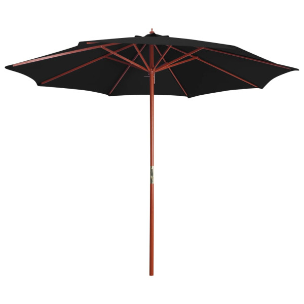 Parasol Ogrodowy Czarny Składany Na Słupku Na Taras Ogród Balkon 300x258 cm 940696