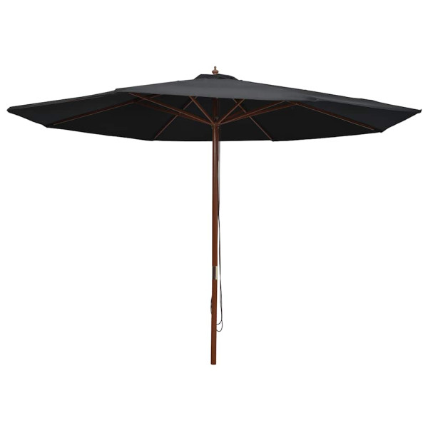 Parasol Ogrodowy Czarny Składany Na Słupku Na Taras Ogród Balkon 350 cm 940717