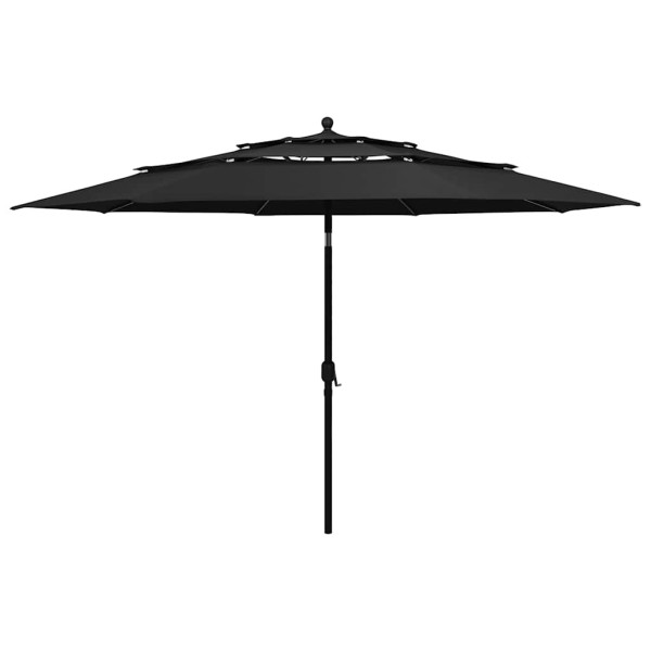 Parasol Ogrodowy Czarny Składany Na Słupku Na Taras Ogród Balkon 943532
