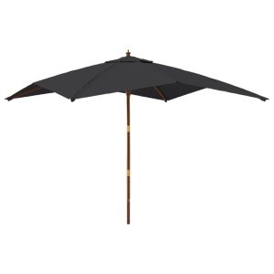 Parasol Ogrodowy Czarny Składany Na Słupku Na Taras Ogród Balkon 938898