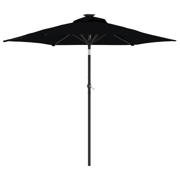 Parasol Ogrodowy Czarny Składany Na Słupku z Oświetleniem 225x225x212 cm 939054