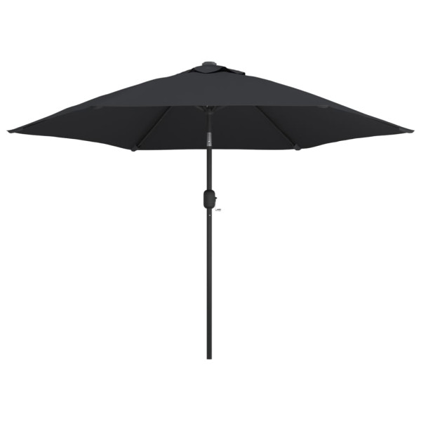 Parasol Ogrodowy Czarny Składany Na Słupku z Oświetleniem 300 cm 939002