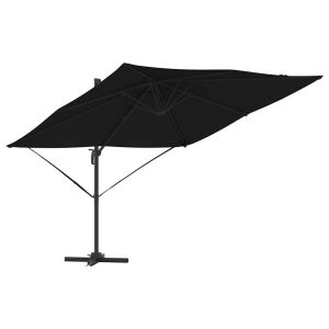 Parasol Ogrodowy Czarny Składany z Podstawą Na Taras Ogród 286 x 284 x 265 940633