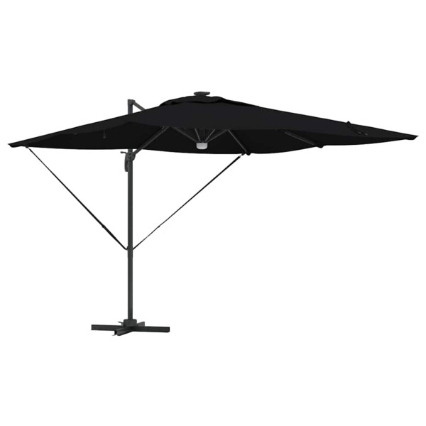 Parasol Ogrodowy Czarny Składany z Podstawą Na Taras Ogród 286 x 284 x 270 940661