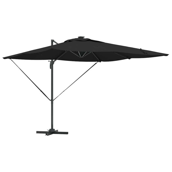 Parasol Ogrodowy Czarny Składany z Podstawą Na Taras Ogród 286 x 284 x 270 938948