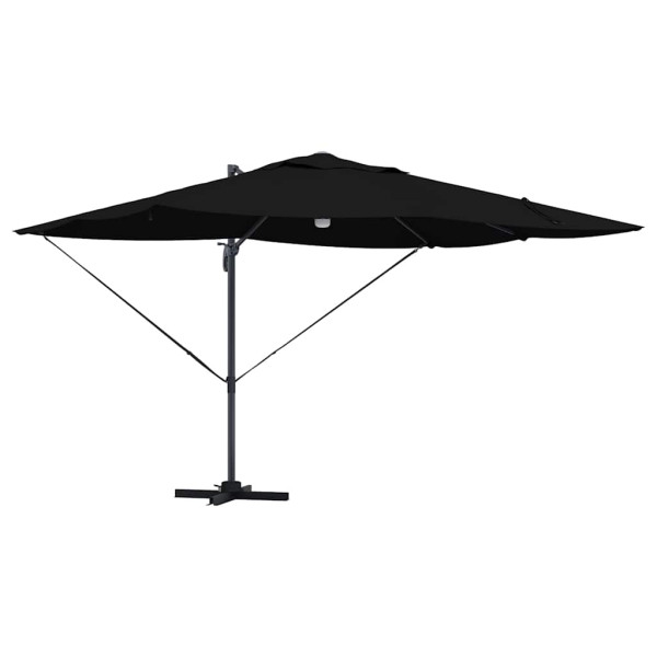 Parasol Ogrodowy Czarny Składany z Podstawą Na Taras Ogród 351 x 250 952735