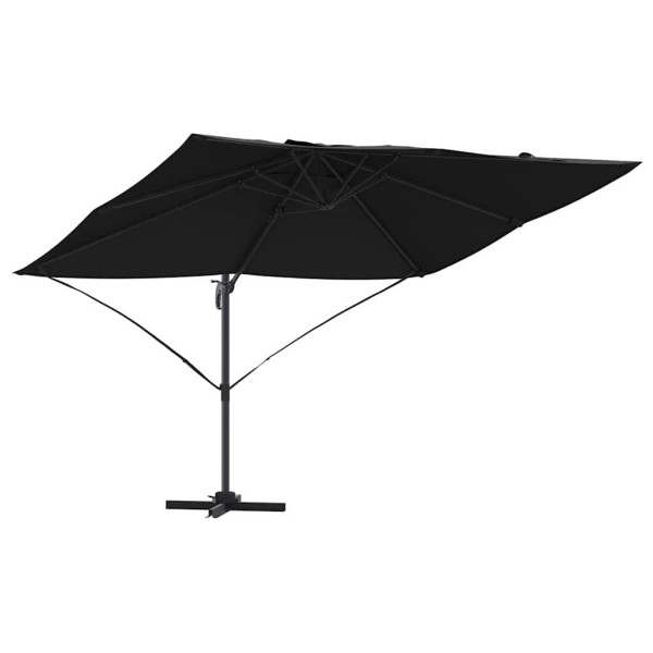 Parasol Ogrodowy Czarny Składany z Podstawą Na Taras Ogród 351 x 250 x 260 940706