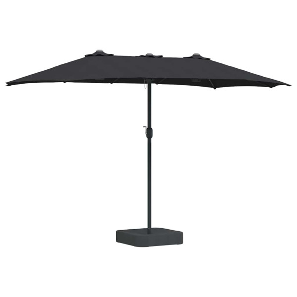 Parasol Ogrodowy Czarny Składany z Podstawą Na Taras Ogród 385 x 209 940704