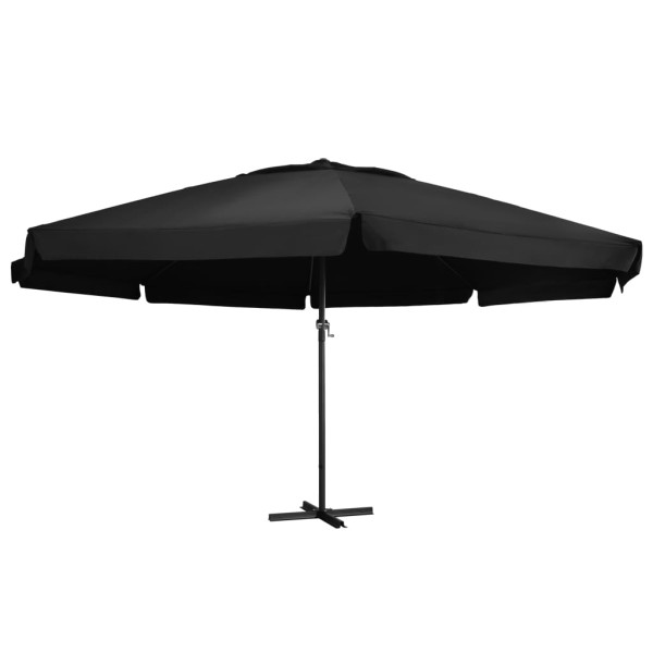 Parasol Ogrodowy Czarny Składany z Podstawą Na Taras Ogród 500 cm 940623